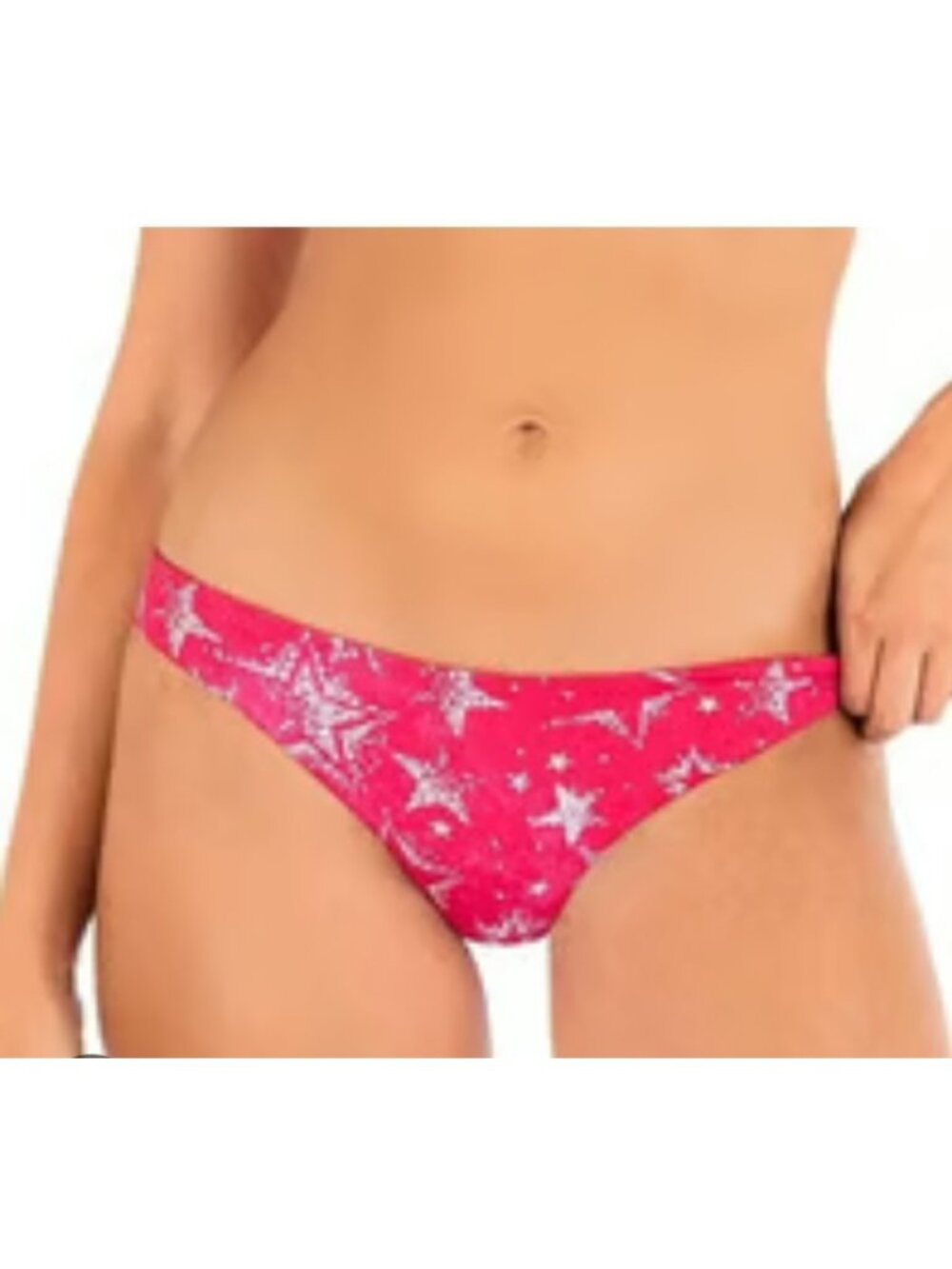 Hurley Reversible Moderate Coverage Bikini Bottom Womens L Star Struck Pink NWT